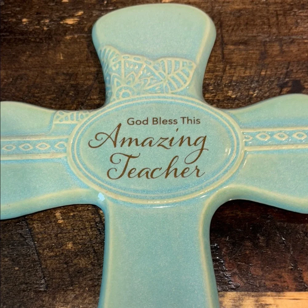 Amazing Teacher Wall Cross Decor - Green NIB Amazing Teacher